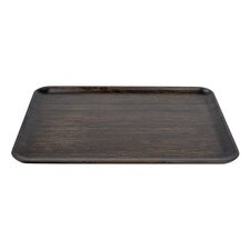 Dark Wood Rectangular Tray 15.5"