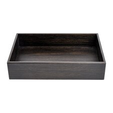 Dark Wood Rectangular Bento Box 9"