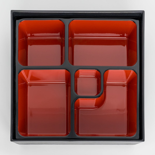 Image of Black and Red Square Bento Box 9.5" 3