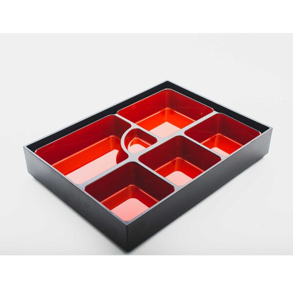 Image of Black and Red Bento Box 13.75" 3