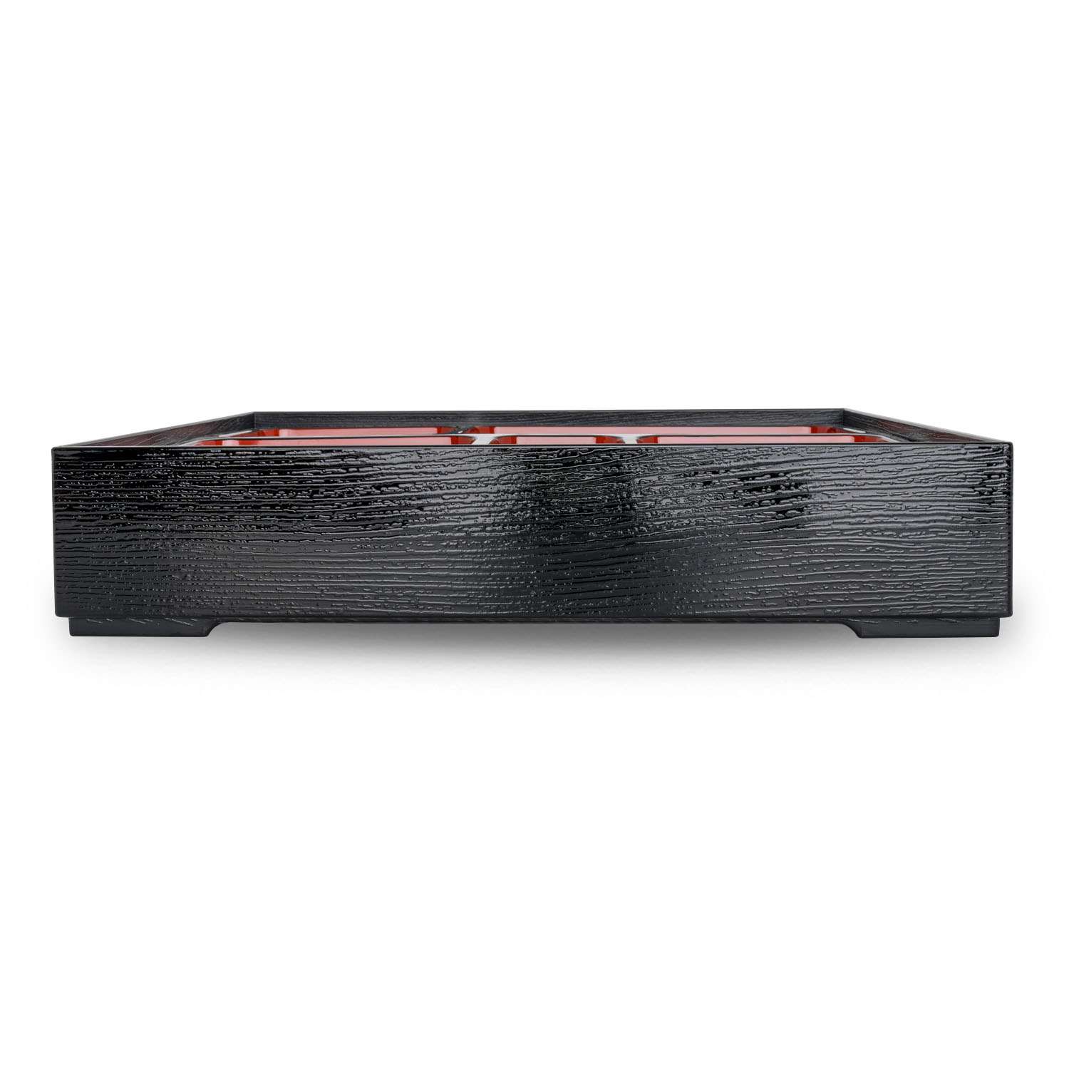 Black and Red Rectangular Bento Box 10.25