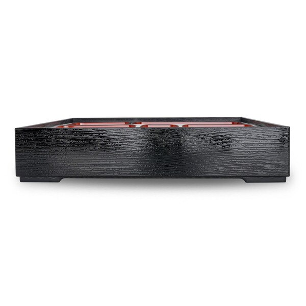 Image of Black and Red Rectangular Bento Box 10.25" 2