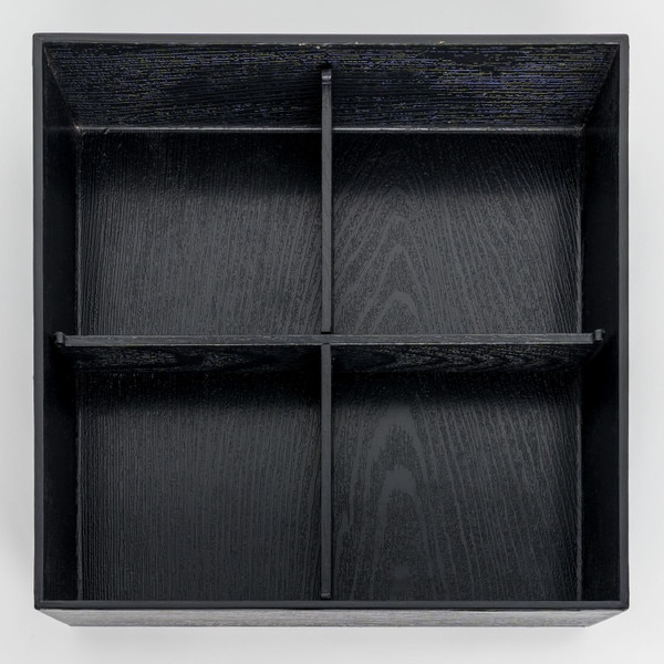 Image of Black Bento Box with Cover and Divider 9.75" 3
