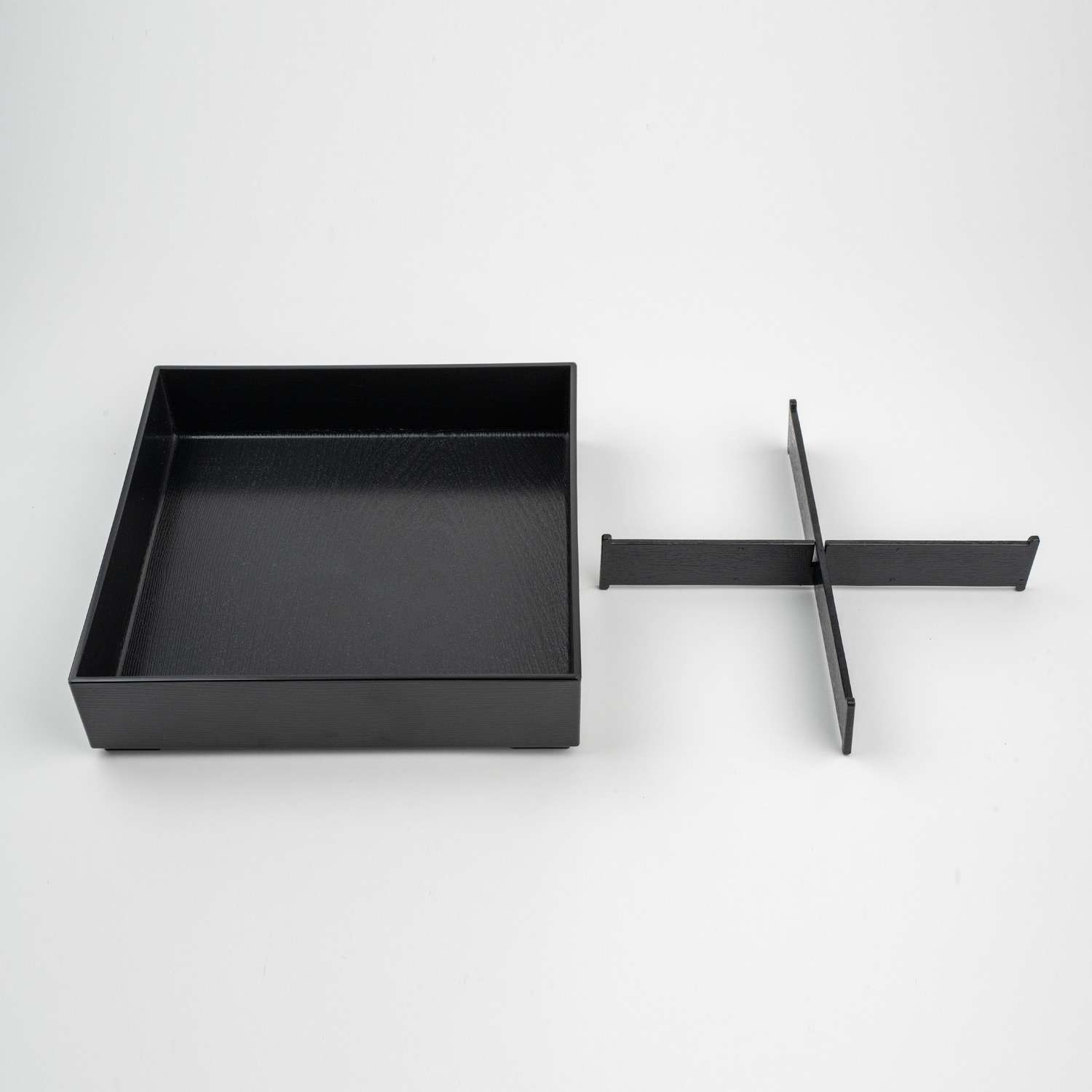 Black Bento Box with Cover and Divider 9.75
