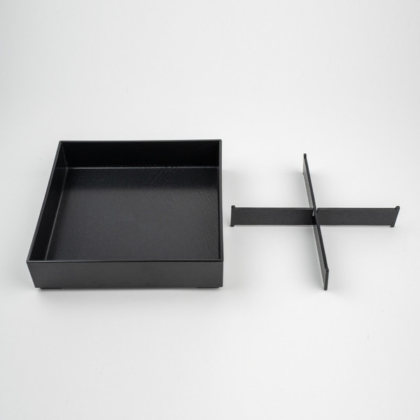 Image of Black Bento Box with Cover and Divider 9.75" 5