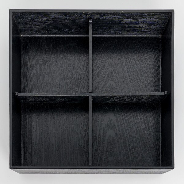 Image of Black Bento Box with Cover and Divider 9.75" 3