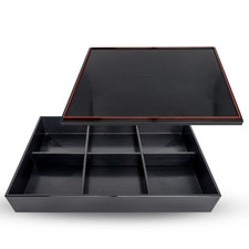 Black Bento Box with Cover & Divider