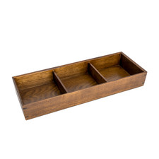 Rectangular 3 Divided Wooden Bento Box