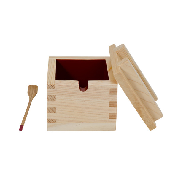 Image of Hinoki Wooden Spice Box w/ Lid & Spoon