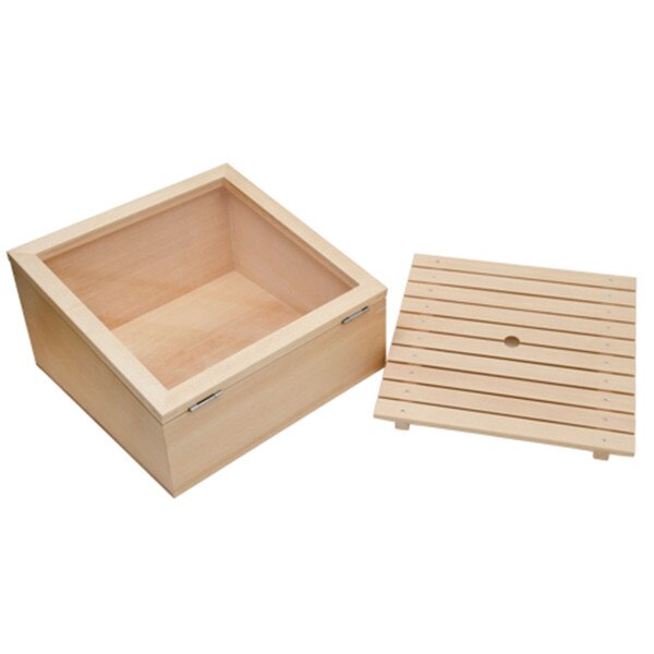 Image of Wooden Inclined Sushi Neta Case with Cover
