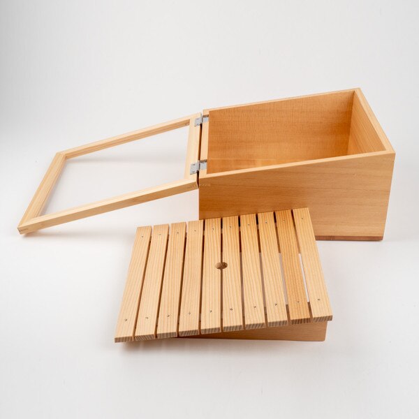 Image of Wooden Inclined Sushi Neta Case with Cover 3