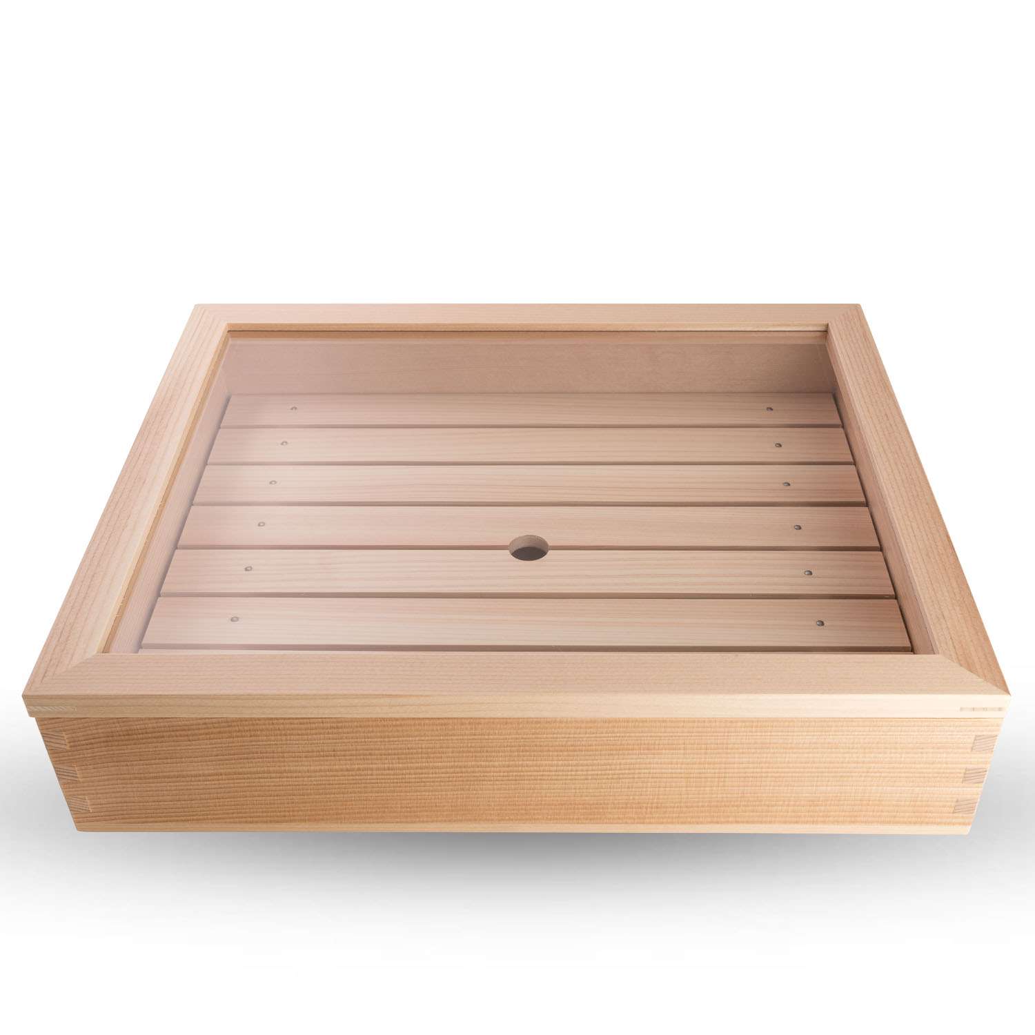 Wooden Sushi Neta Case with Acrylic Cover 13.5