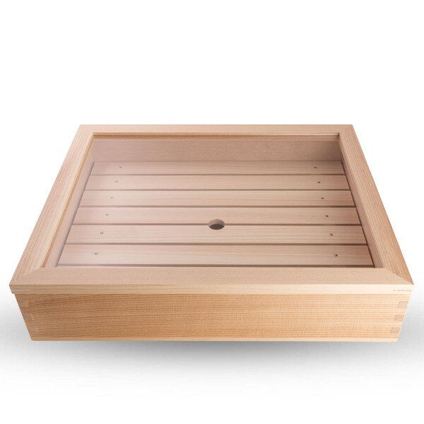 Image of Wooden Sushi Neta Case with Acrylic Cover 13.5" 1