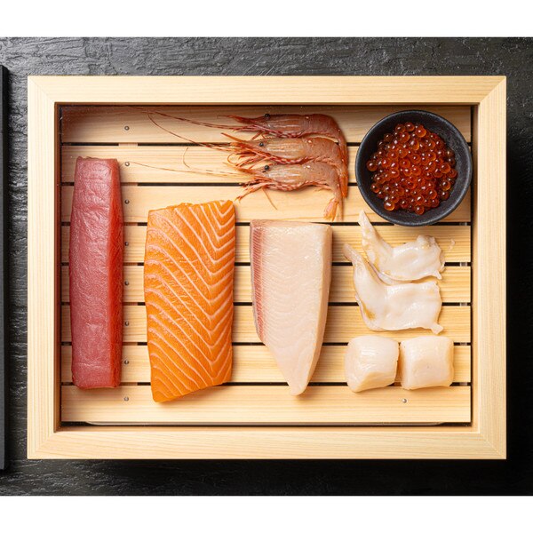 Image of Wooden Sushi Neta Case with Acrylic Cover 13.5" 6