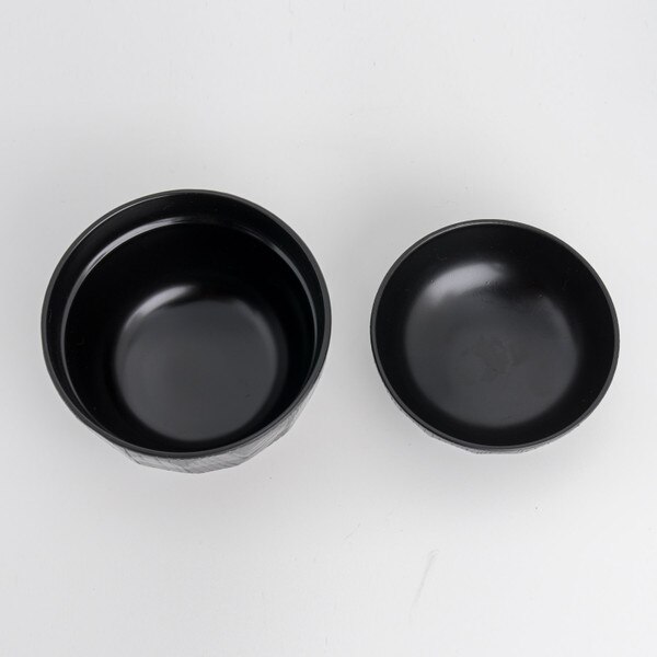 Image of Resin Black Kikko Lidded Soup Bowl 3.75" 3