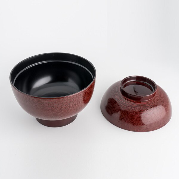 Image of Resin Tamehake Brown Lidded Soup Bowl 5.25" 2