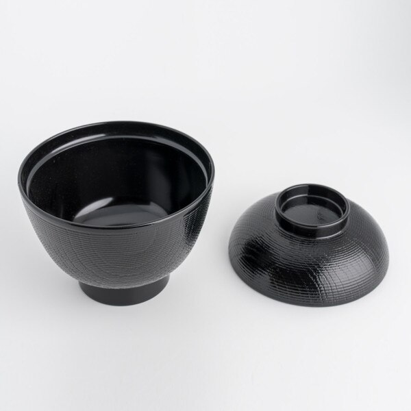 Image of Resin Black Sekiju Lidded Soup Bowl 4" 2