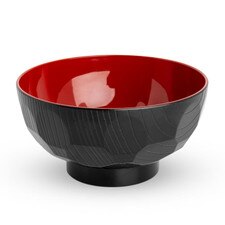 Resin Black & Red Soup Bowl 4.75"