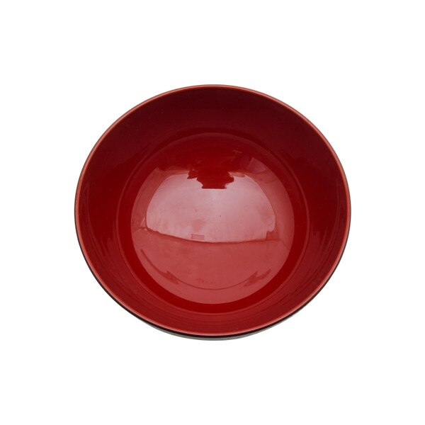 Image of Resin Black & Red Soup Bowl 4.75" 2