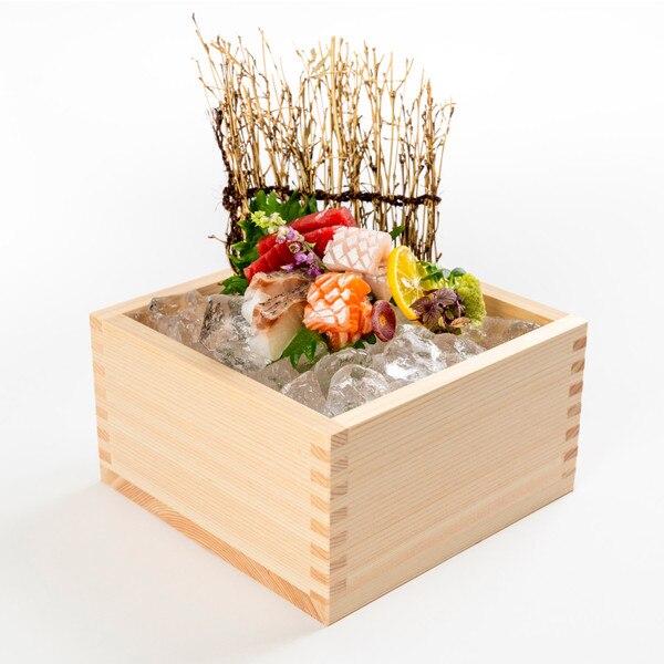 Image of Hinoki Wooden Sake Box 6.75" 5