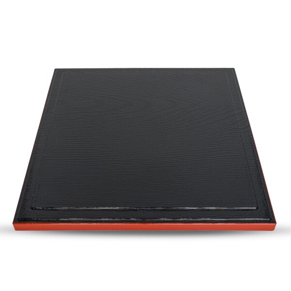 Image of Black and Red Square Bento Box Cover 10" 1