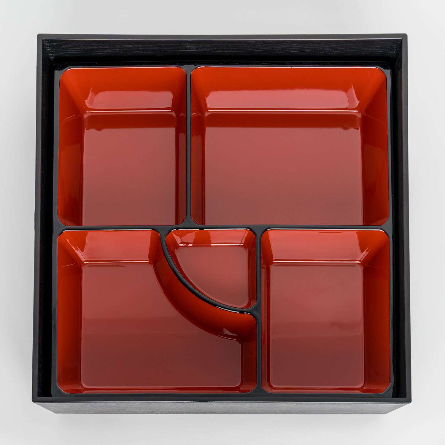 Black and Red Square Bento Box 9.75