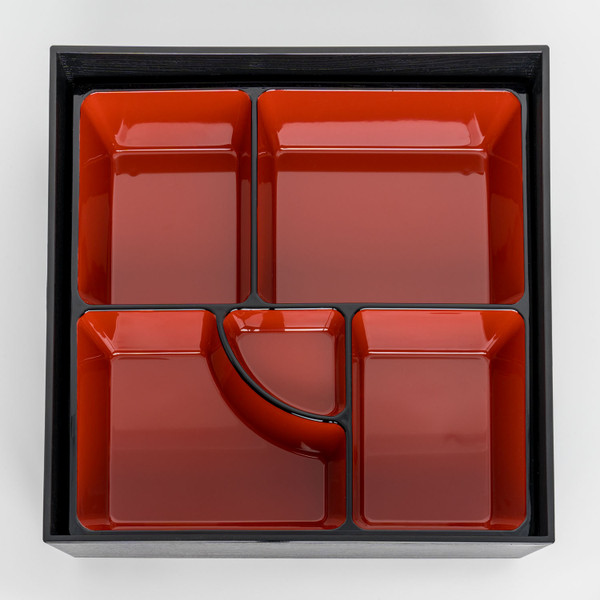 Image of Black and Red Square Bento Box 3