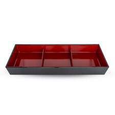 Black and Red 3 Compartment Nagate Bento Box