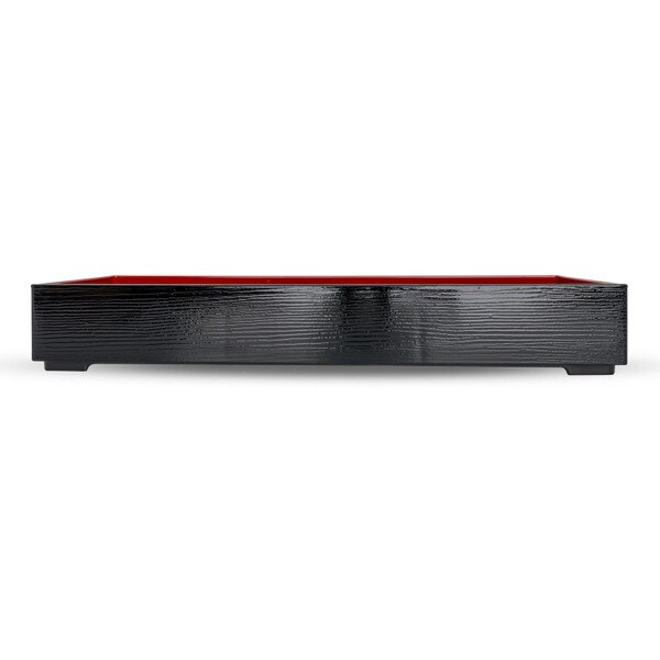 Image of Black and Red 3 Compartment Nagate Bento Box 14.25" 2