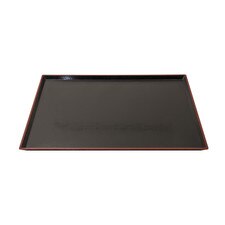Red Border Black Tray 18"