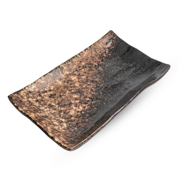 Image of Bizen Glazed Rectangular Plate 8.75" 1