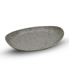 Hammered Luster Oval Plate 8.5"