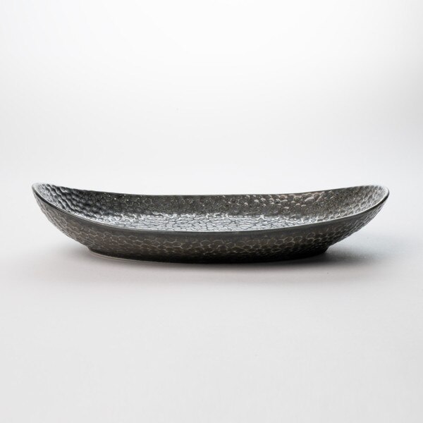Image of Hammered Luster Oval Plate 8.5" 2