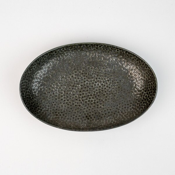 Image of Hammered Luster Oval Plate 8.5" 3