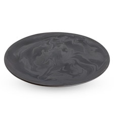 Marée Black Flat Round Plate 11"