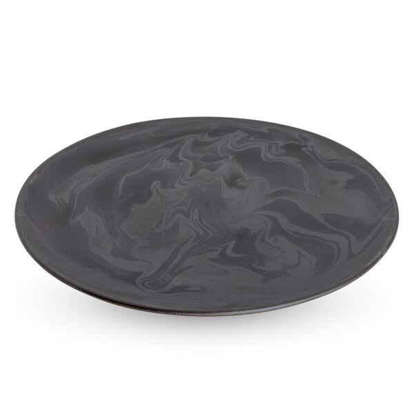Image of Marée Black Flat Round Plate 11" 1