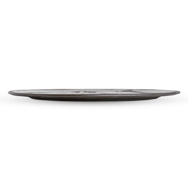 Image of Marée Black Flat Round Plate 11" 2