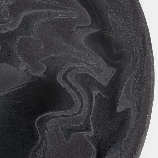 Image of Marée Black Flat Round Plate 11" 4