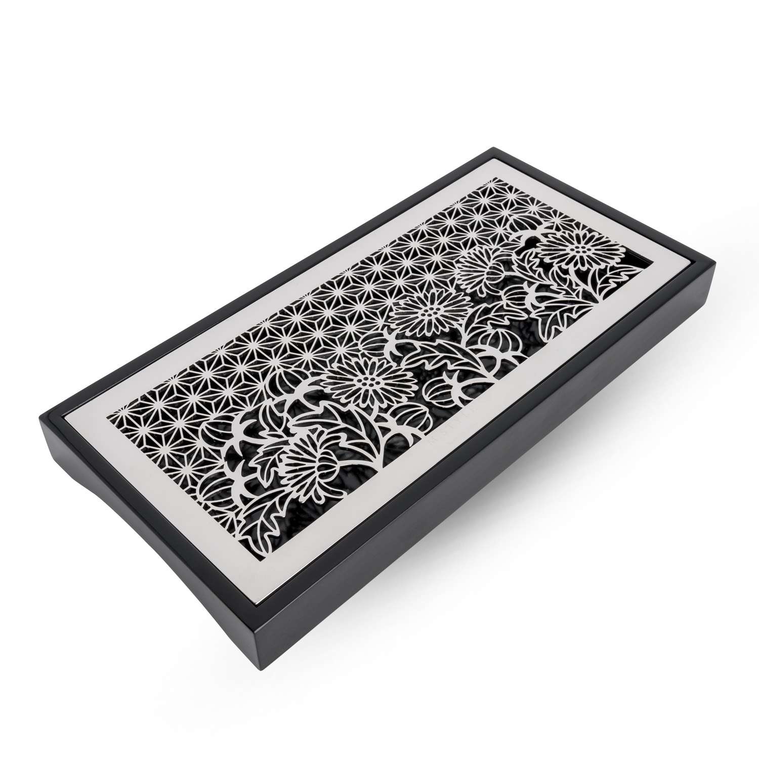 Kyne Ceramic Tray On Air キネ Maki Stainless Tray w/ Black Wooden Stand 10.25