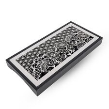 Maki Stainless Tray w/ Black Wooden Stand 10.25"