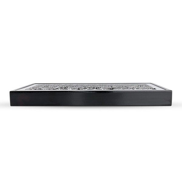 Image of Maki Stainless Tray w/ Black Wooden Stand 10.25" 2