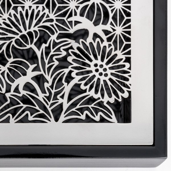 Image of Maki Stainless Tray w/ Black Wooden Stand 10.25" 4