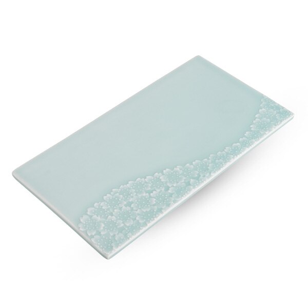 Image of Moist Seiji Sakura Pattern Rectangle Plate 8" 1