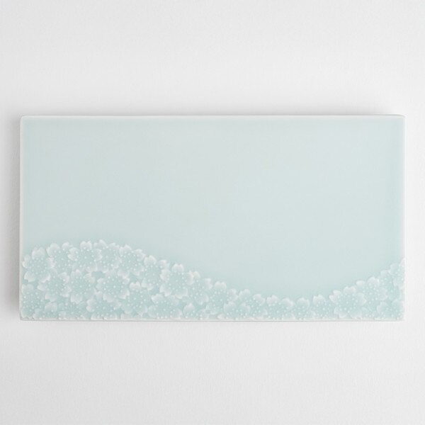 Image of Moist Seiji Sakura Pattern Rectangle Plate 8" 3