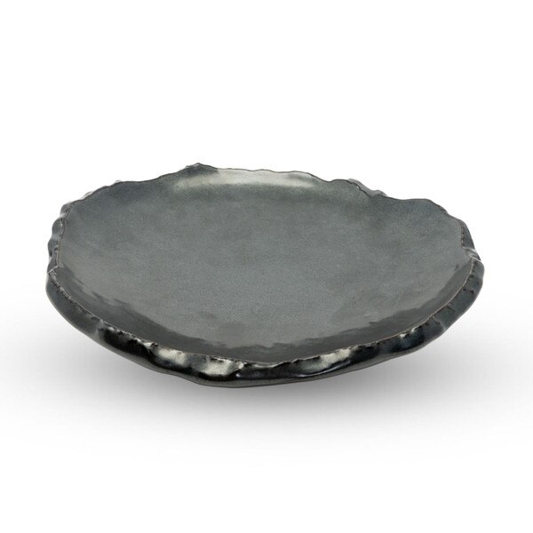 Image of Tessa Black Abstract Plate 10.5" 1