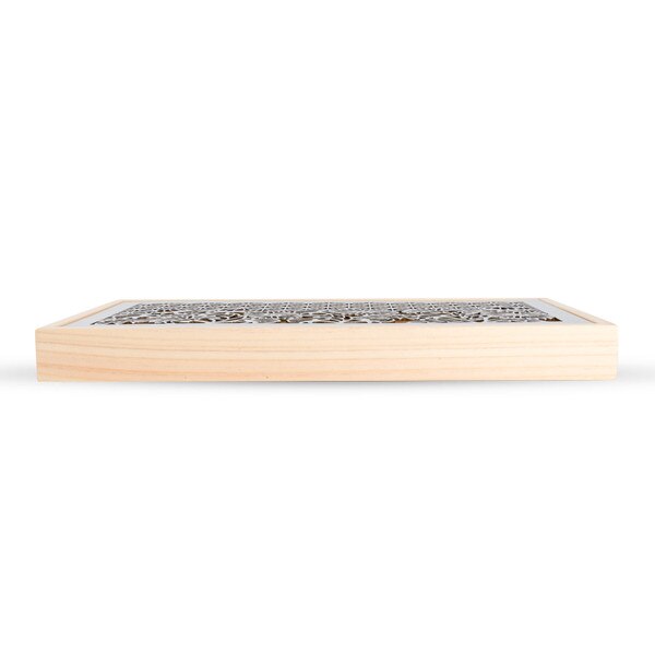 Image of Maki Stainless Tray w/ Natural Wooden Stand 10.25" 2