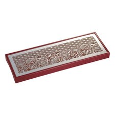 Maki Stainless Tray w/ Red Wooden Stand 14"