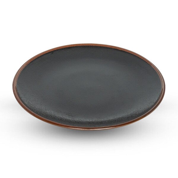 Image of Yuzu Tenmoku Black Round Plate 7.5" 1