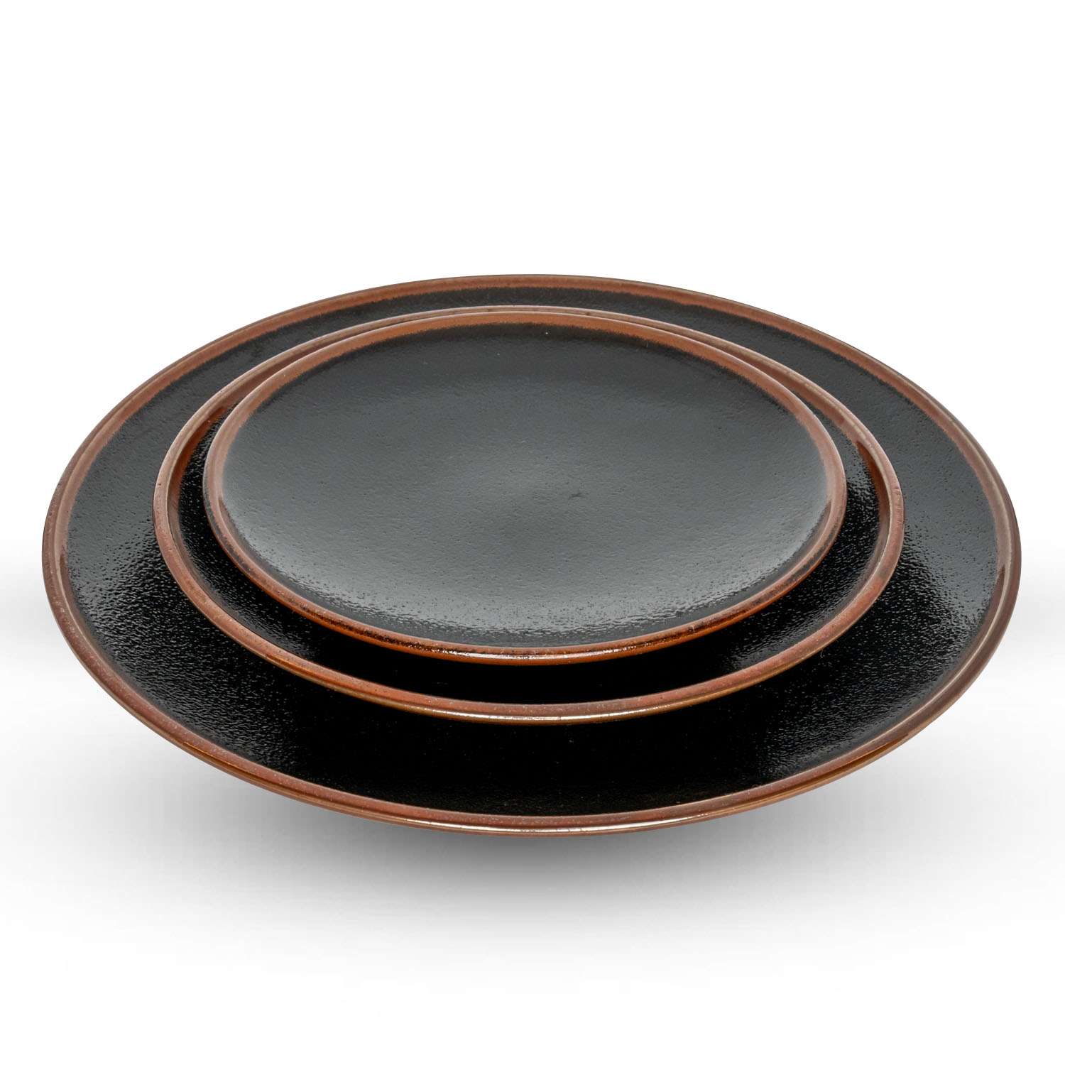 Yuzu Tenmoku Black Round Plate 7.5