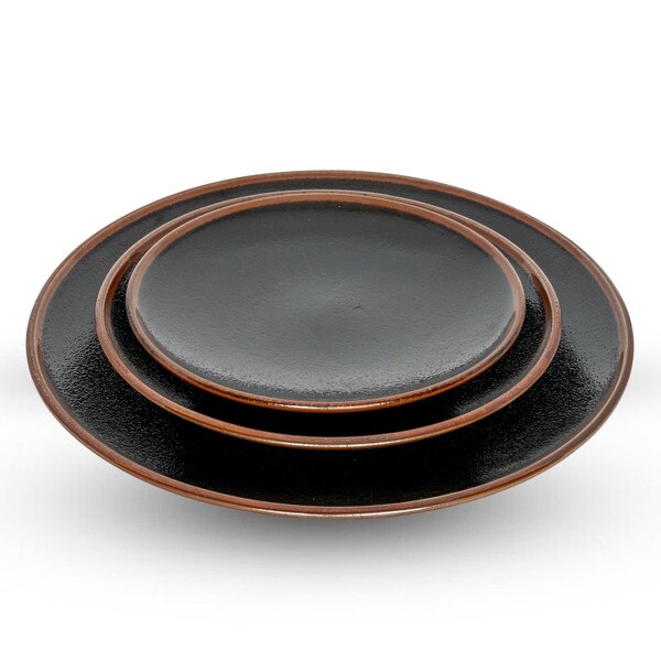 Image of Yuzu Tenmoku Black Round Plate 7.5" 4